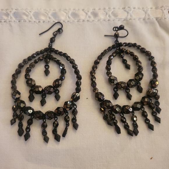 Vintage Beaded Chandelier Earrings - Picture 3 of 6